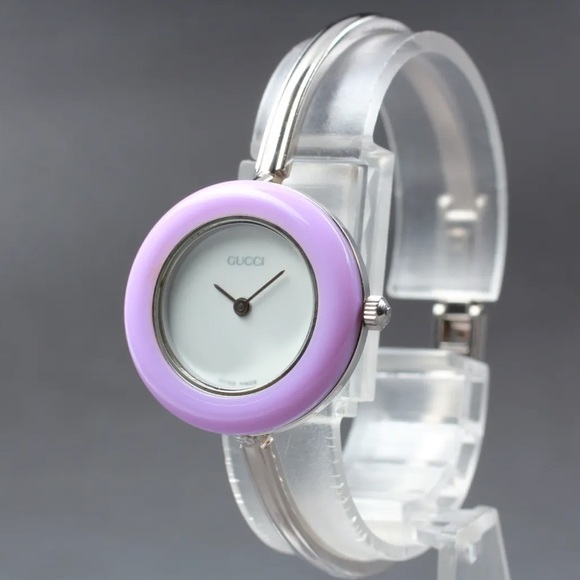 Gucci Luxury Vintage Silver Bracelet Watch complete set SWISS MADE Quartz - Picture 3 of 10